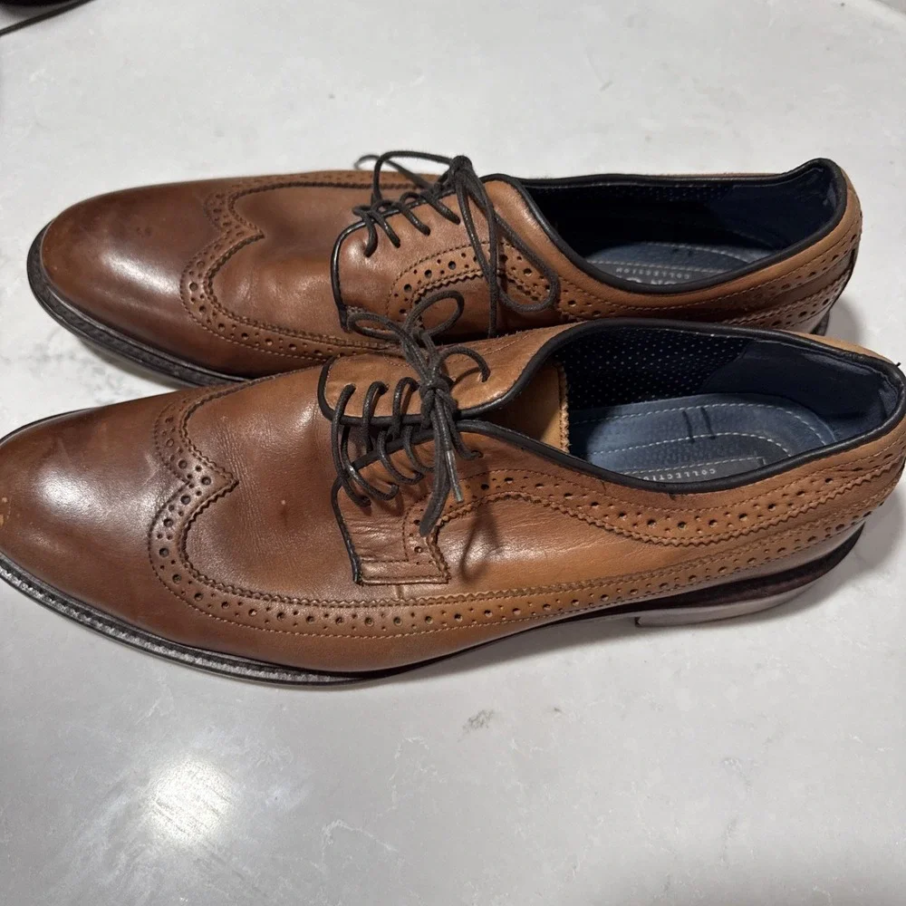 Aston Grey Lovorwen 1009219 Wingtip Oxford Dress Shoes Brown Leather Size 11